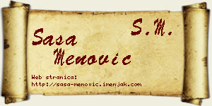 Saša Menović vizit kartica